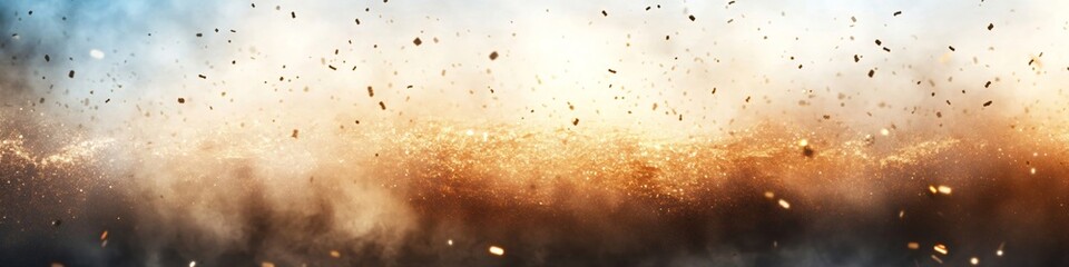 Abstract background with fire particles and sparks, smoke, debris and noise after natural disaster, catastrophe or bomb explosion. War, military operation concept. Backdrop for design war game