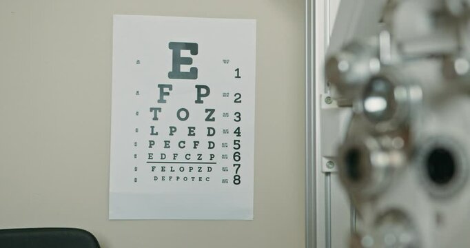 Close-Up of Phoropter and Eye Chart: Optometrist's Tool for Vision Correction