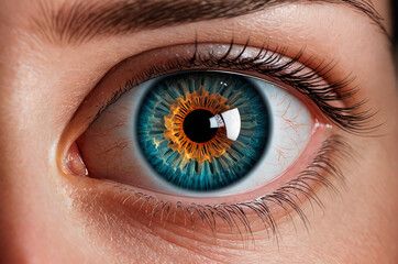 Fototapeta premium People's eye. Generative AI.