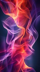Obraz premium Abstract colorful smoke rising with vibrant colors against a dark background.
