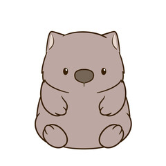 Cartoon Character of cute and adorable wombat animal