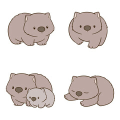 Cartoon Character of cute and adorable wombat animal