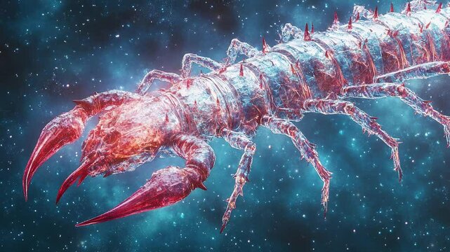 scorpion on space background