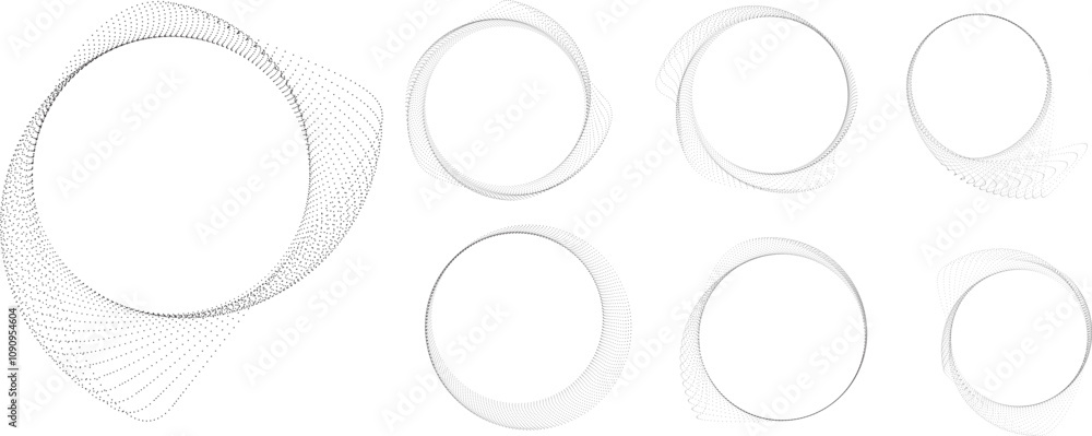 Poster dots in blob form . rotate dots circles vector illustration .lots of halftones form a ring . design 