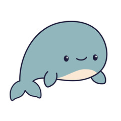 Cute and adorable whale animal character cartoon