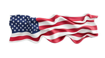 Obraz premium Waving American Flag on Transparent Background