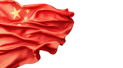Chinese Flag on Transparent Background
