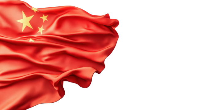 Chinese Flag on Transparent Background