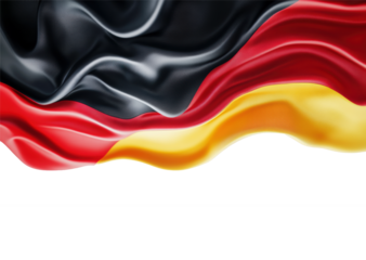 Wavy German Flag on Transparent Background