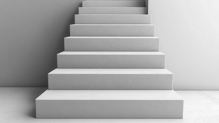 Obraz premium A series of modern, minimalist concrete stairs leading upwards, symbolizing progress and ascension in architectural design.