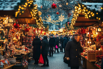 Naklejka premium Glühwein und Kekse auf dem Weihnachtsmarkt in Deutschland