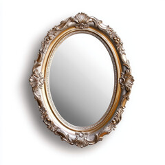 decorative wall mirror with ornate gold frame, featuring intricate designs and reflective surface, perfect for enhancing any room elegance and charm