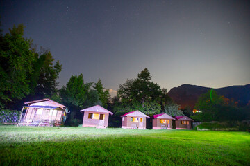 Spark trails extracted from evening astrophotography