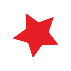 Red star icon white Background.