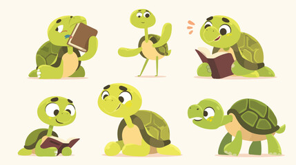 Obraz premium Cute Turtle Animation Element for Projects