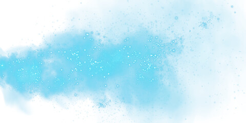 Obraz premium Fantastic blue smoke background. Magic blue smoke with glitter and small particles of twinkling stars. Fog with luminous particles. Blue vapor with stardust. Morning fog over land or water