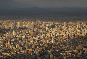 Obraz premium 札幌藻岩山で撮影した札幌の街並み
