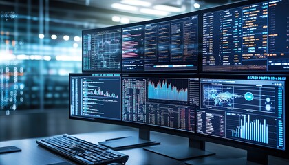 Financial data digital trends interface concept . Advanced monitoring system displaying data insights.