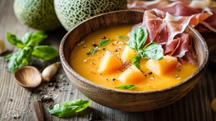 Melon prosciutto gazpacho