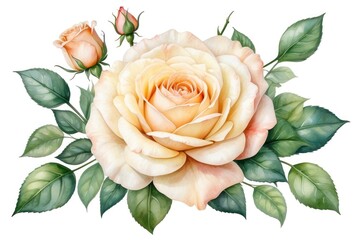 Naklejka premium Yellow Roses Floral Frame Illustration, for Designing or Decoration Purposes