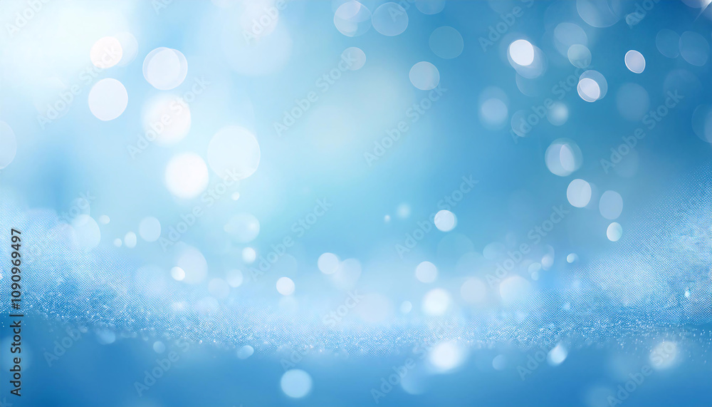 Poster blue background with bokeh lights and a gradient effect. generative ai.