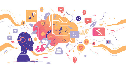 Obraz premium Artificial Intelligence Color Icon: Conceptual Design for Technology, Innovation, and Futuristic Applications