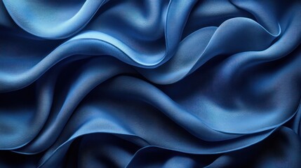 Obraz premium Abstract Blue Silk Drapery: A Study in Texture and Light