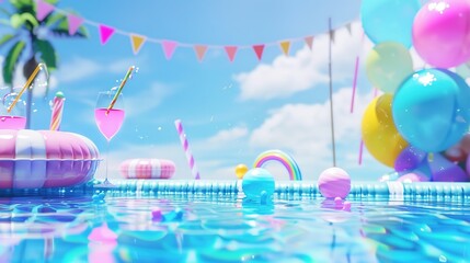 Setting Up a Relaxed Atmosphere at Your Pool Party Birthday Background