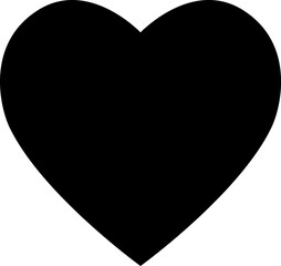 Heart Icon. Love symbol. Valentine's Day sign, emblem, black pictogram isolated on white background, flat style for logo, graphic and web design.