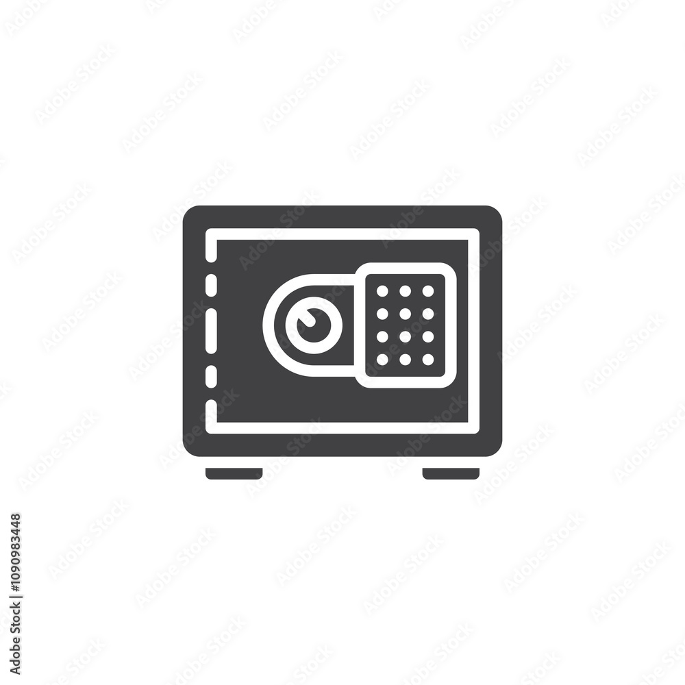 Poster Safe with password lock vector icon