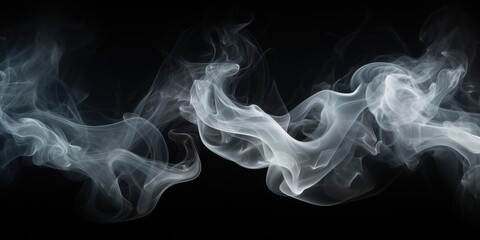 white smoke isolated on black background	
