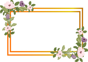 Obraz premium frame with flowers and leaves