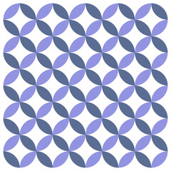 ブルーグレーとラベンダーの七宝模様