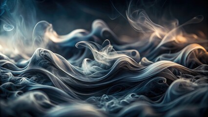 Fototapeta premium Abstract Dark Smoke Wave Background - Creative Tilt-Shift Photography for Atmospheric Effects, Mysterious Designs, and Artistic Visuals in Digital Art, Graphic Design, and Web Backgrounds