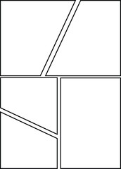Comic or Manga background, pop art backdrops in frames and panel for mangaka or comic artists