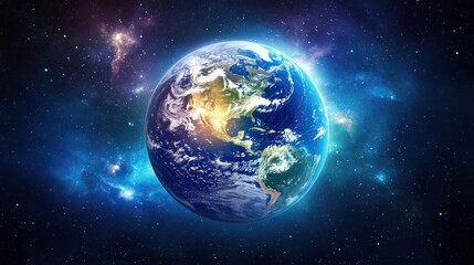 Naklejka premium Our Blue Planet: A Cosmic Perspective