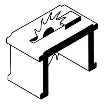 black and white table saw clip art preview