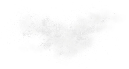 Fantastic white smoke background. Magic white smoke with glitter and small particles of twinkling stars. Fog with luminous particles. White vapor with stardust. Morning fog over land or water