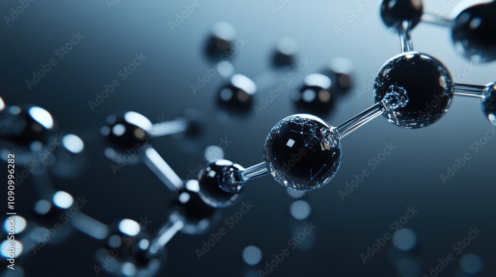 Aufkleber a close-up view of interconnected molecular structures, highlighting scientific concepts.