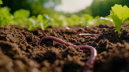Farm Soil Yield, Earthworms in Fertile Soil Bed Indicate Healthy Farming Ecosystem