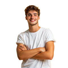 Young Hispanic student with notebook happy, smiling and cheerful