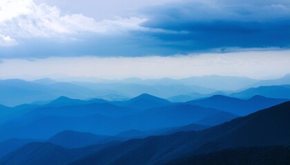 Obraz premium Silhouette of Mountains in Cool Tone