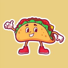 Fototapeta premium delicious and tasty taco mascot cartoon character