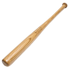 Obraz premium A polished wooden baseball bat with a classic taper. Ideal for sports enthusiasts, showcasing durability and timeless design for recreational or competitive play, set against a transparent background