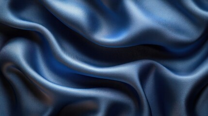 Fototapeta premium Serene Blue Satin Drapery: A Study in Smoothness and Elegance