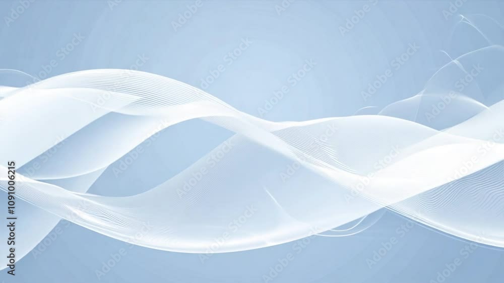Poster serene abstract design soft, flowing light waves and gentle curves on smooth blue background for eth