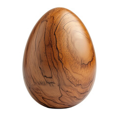 Decorative wooden egg isolated on transparent background