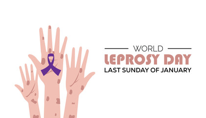 Obraz premium World Leprosy Day observed each year during January. Healthcare Medical Awareness concept. Vector template for banner, greeting card, poster with background.