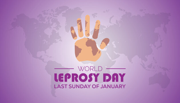 World Leprosy Day observed each year during January. Healthcare Medical Awareness concept. Vector template for banner, greeting card, poster with background.
