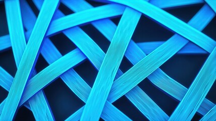 A close-up image of intertwined blue ribbons against a dark background, showcasing texture and color contrast.